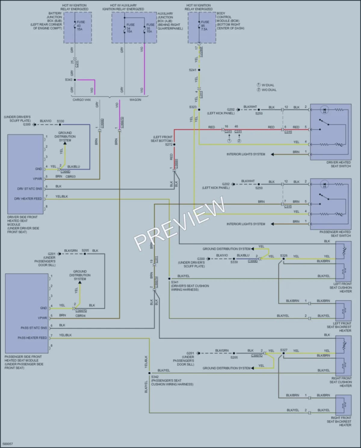 2018 Ford TransitConnect Power Seats wiring diagram preview
