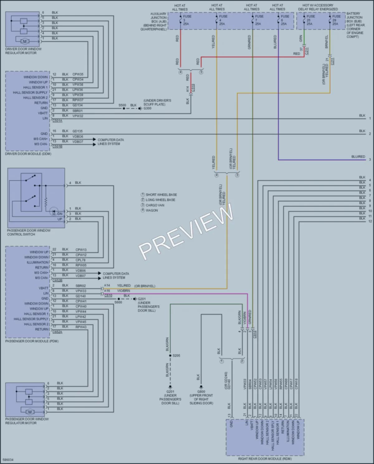2018 Ford TransitConnect Power Windows wiring diagram preview