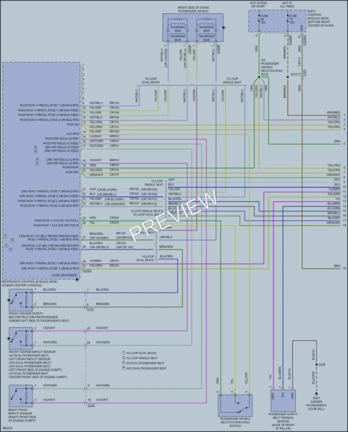 2018 Ford TransitConnect Supplemental Restraints wiring diagram preview