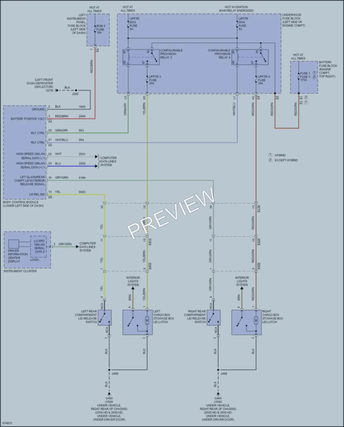 2018 GMC 1500Sierra Trunk Tailgate Fuel Door wiring diagram preview