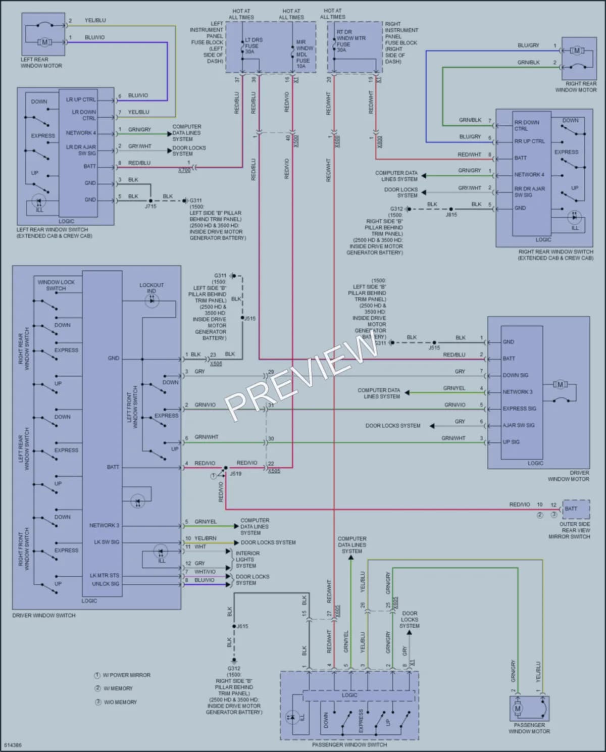 2018 GMC 2500HDSierra Power Windows wiring diagram preview