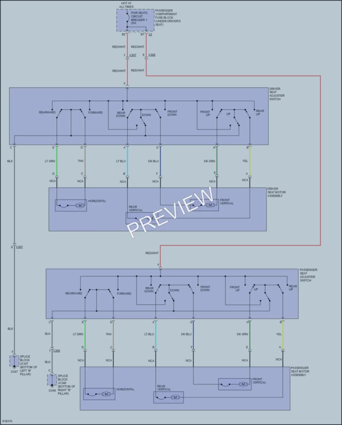 2018 GMC 2500Savana Power Seats wiring diagram preview