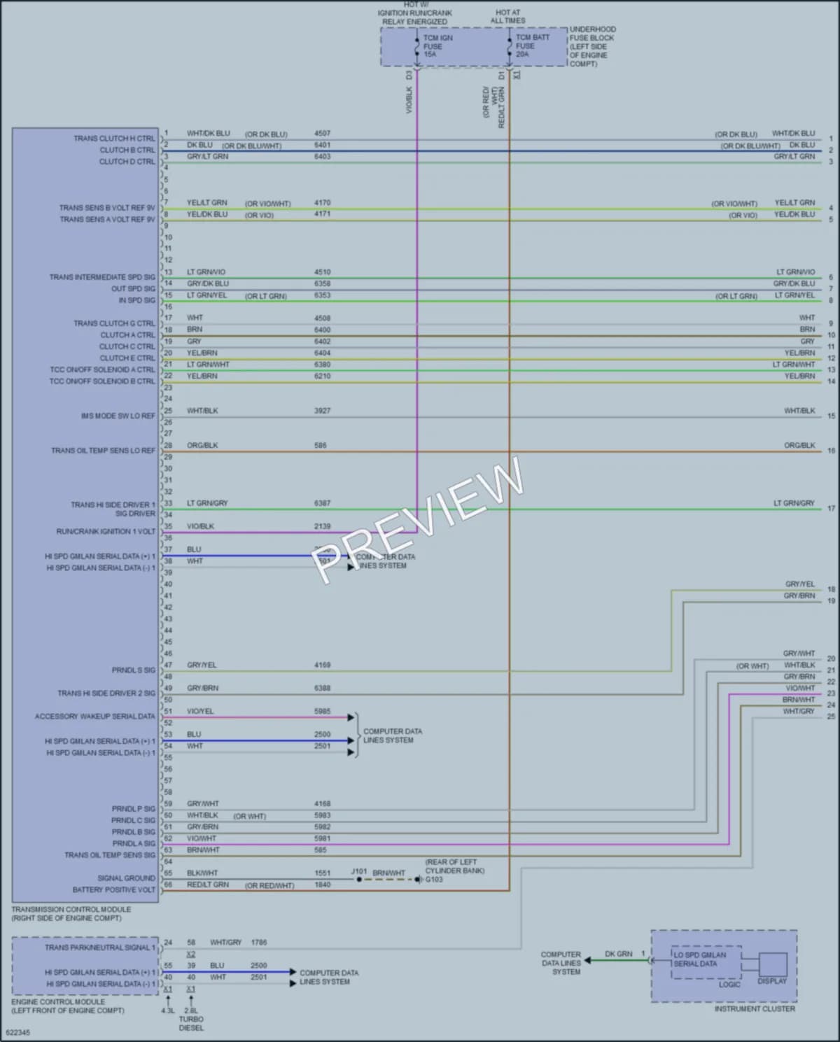 2018 GMC 2500Savana Transmission wiring diagram preview