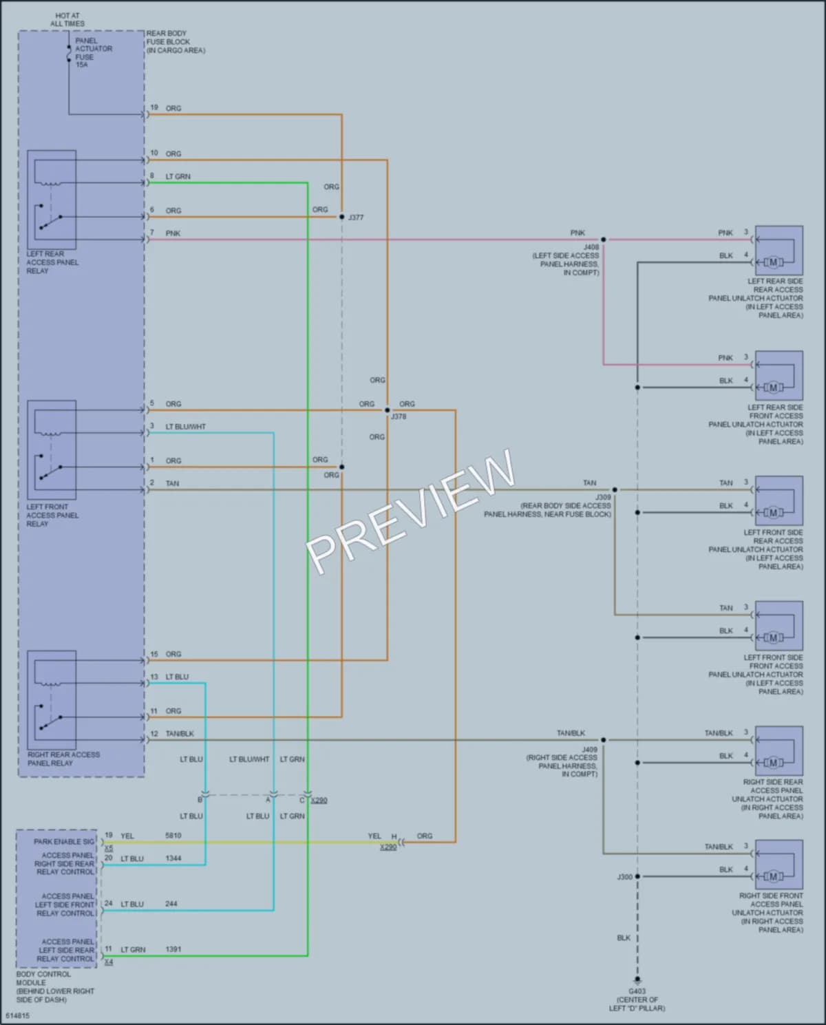 2018 GMC 2500Savana Trunk Tailgate Fuel Door wiring diagram preview