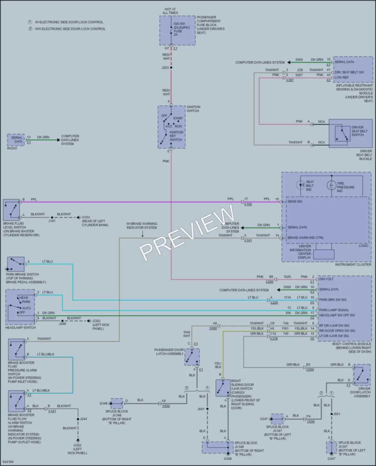 2018 GMC 2500Savana Warning Systems wiring diagram preview