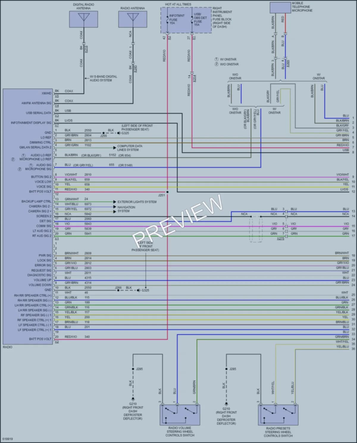 2018 GMC 3500HDSierra Radio wiring diagram preview