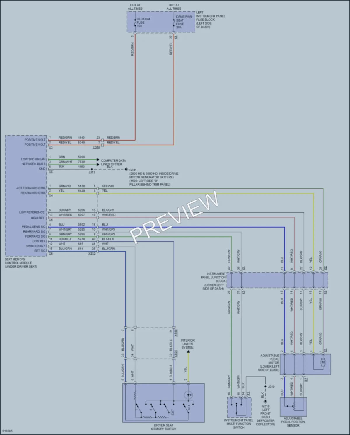 2018 GMC 3500HDSierraDenali Memory Systems wiring diagram preview