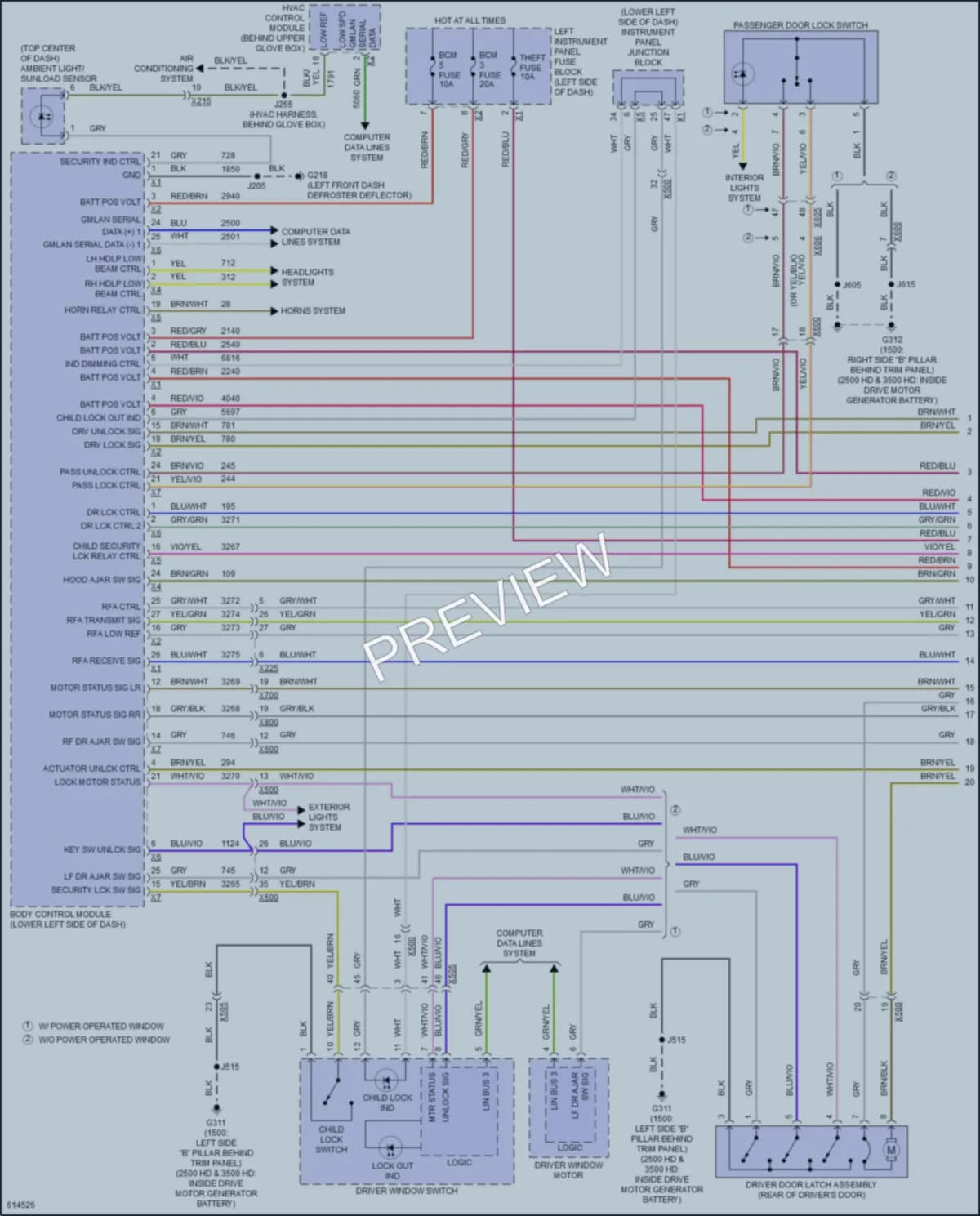 2018 GMC 3500HDSierraDenali Power Door Locks wiring diagram preview