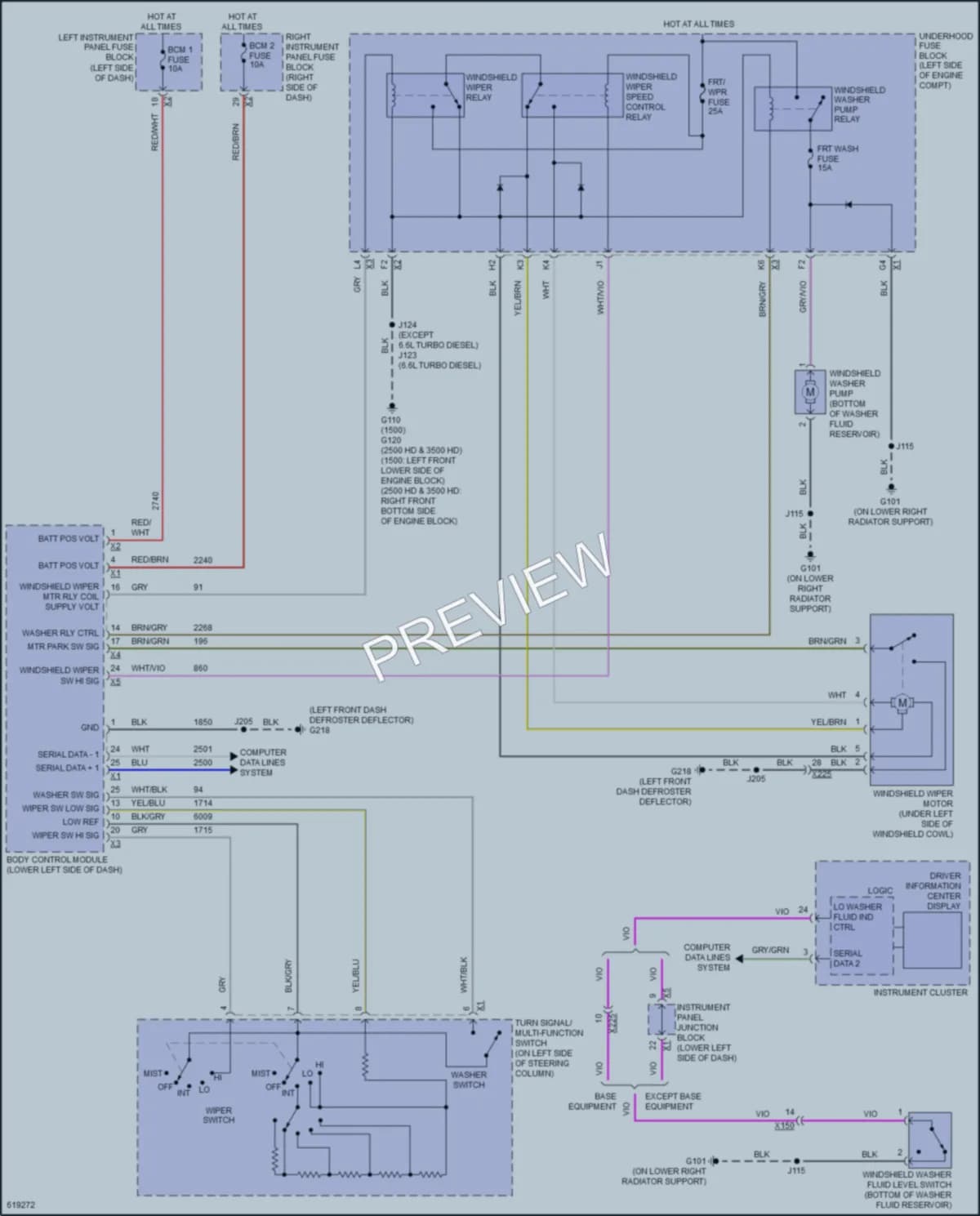 2018 GMC 3500HDSierraDenali Wiper Washer wiring diagram preview
