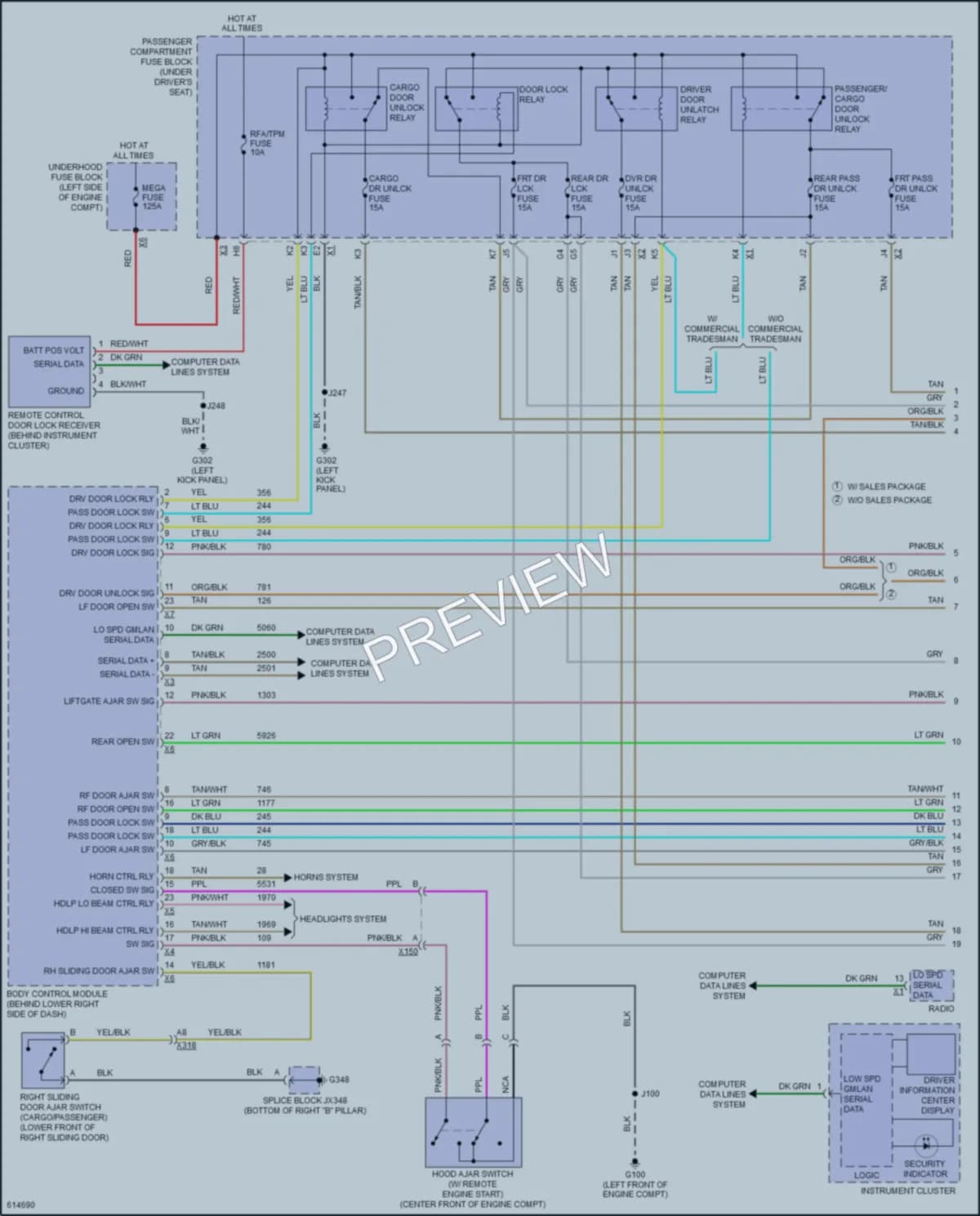 2018 GMC 3500Savana Anti Theft wiring diagram preview
