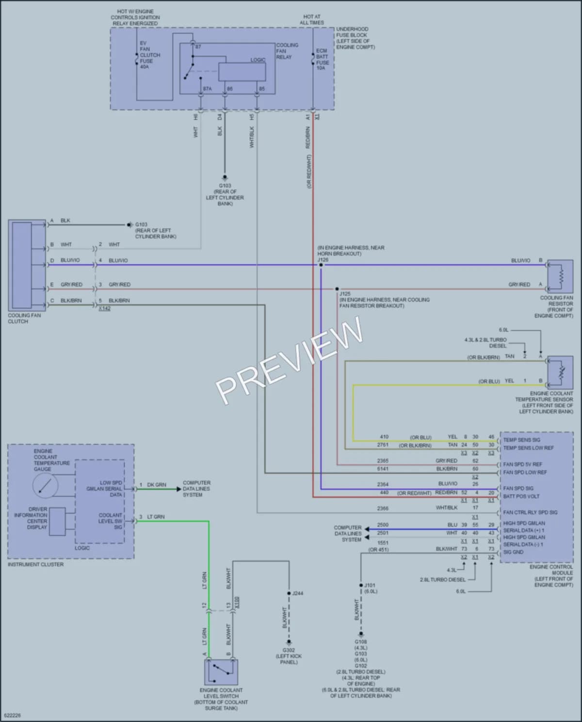 2018 GMC 3500Savana Cooling Fan wiring diagram preview