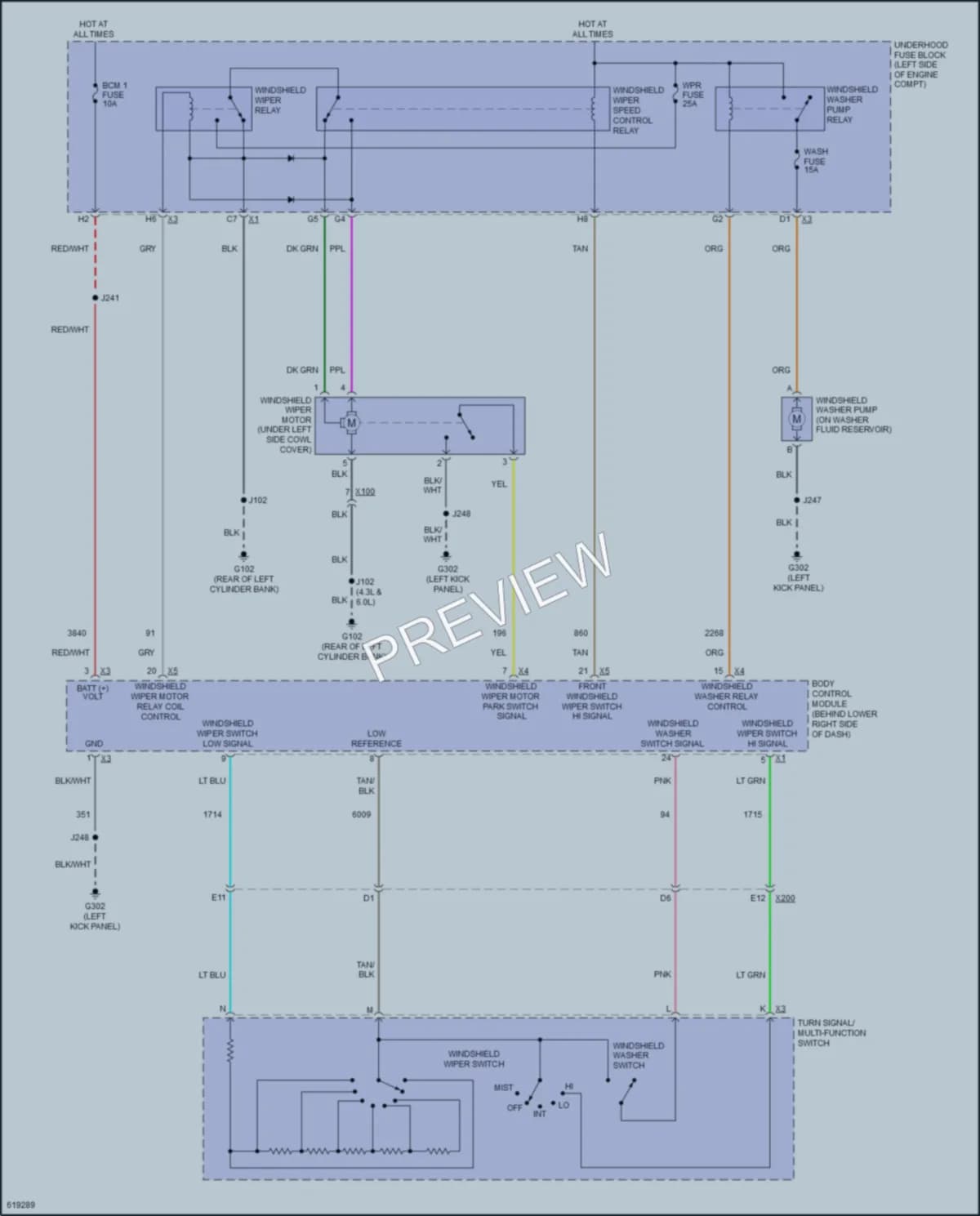 2018 GMC 3500Savana Wiper Washer wiring diagram preview