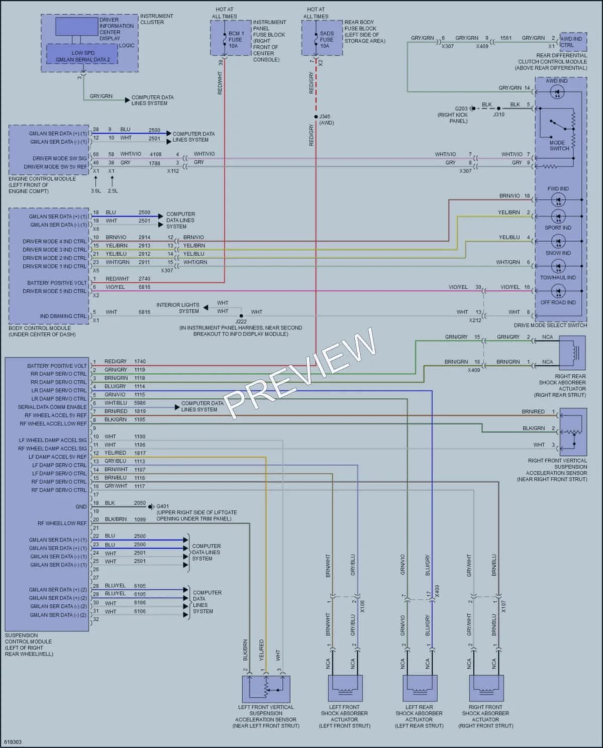 2018 GMC Acadia Electronic Suspension wiring diagram preview