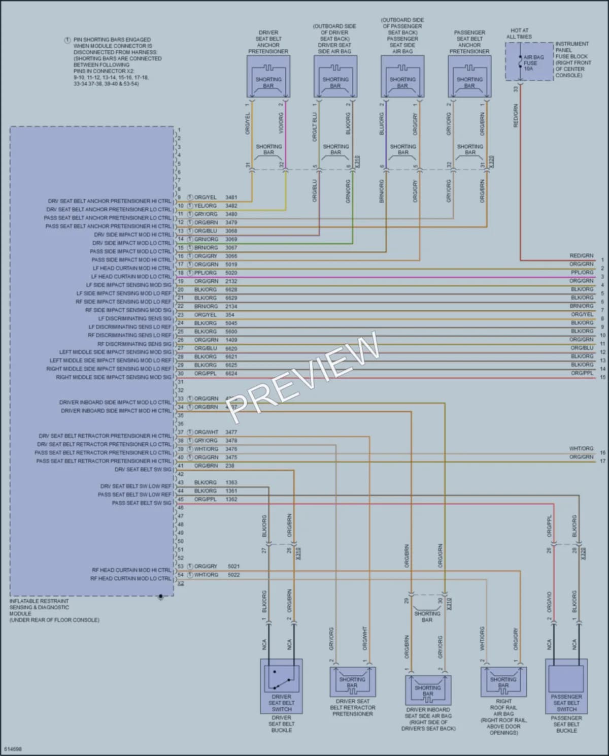 2018 GMC AcadiaDenali Supplemental Restraints wiring diagram preview