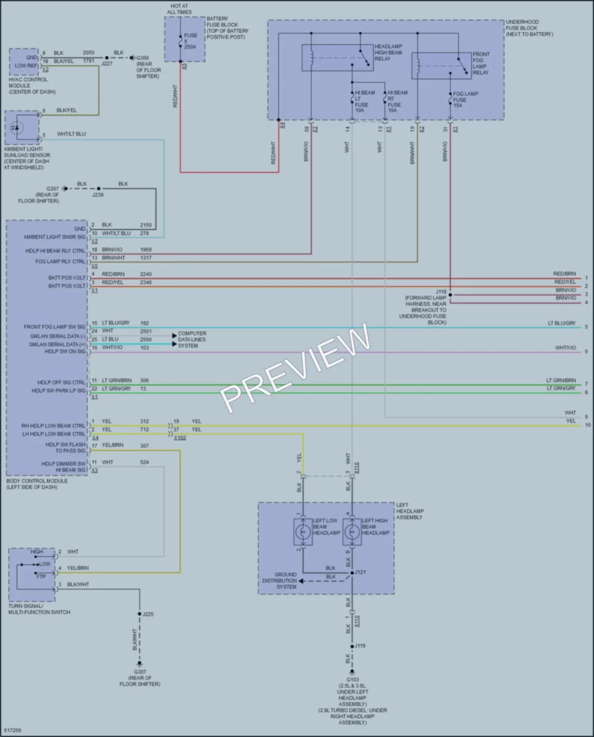 2018 GMC Canyon Headlights wiring diagram preview