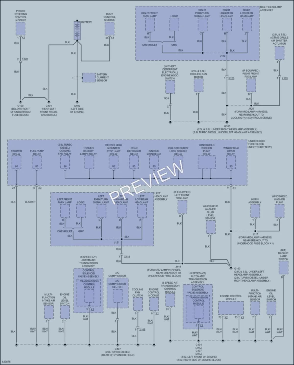 2018 GMC CanyonDenali Ground Distribution wiring diagram preview