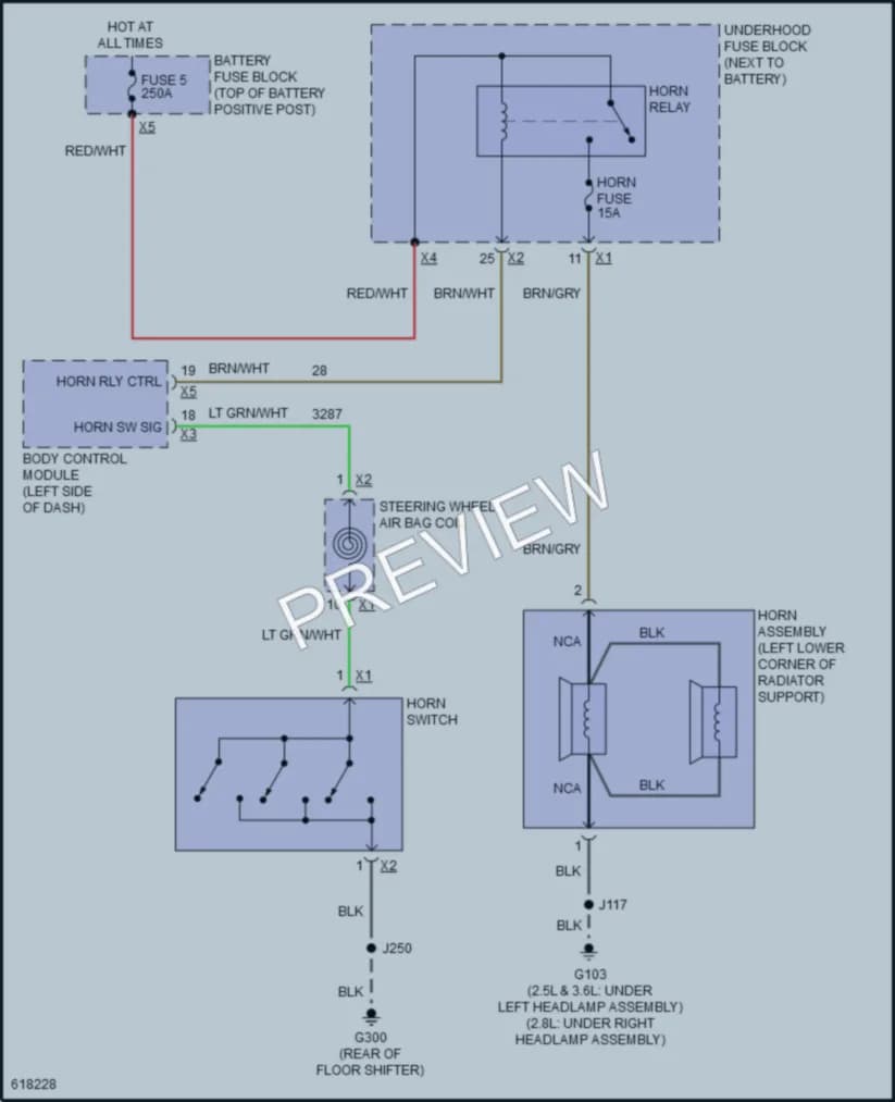 2018 GMC CanyonDenali Horn wiring diagram preview