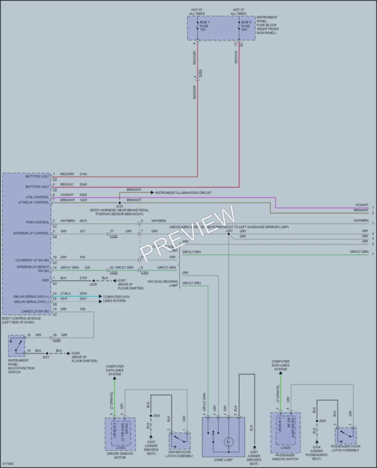 2018 GMC CanyonDenali Interior Lights wiring diagram preview