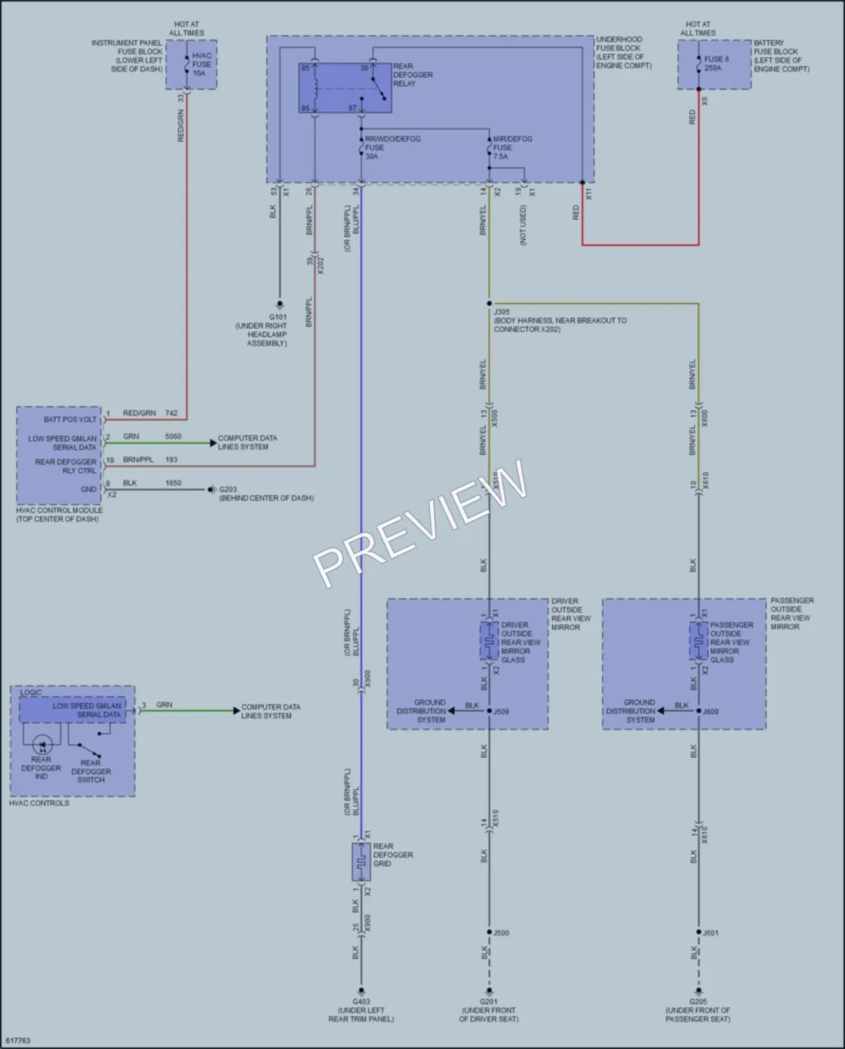 2018 GMC Terrain Defoggers wiring diagram preview