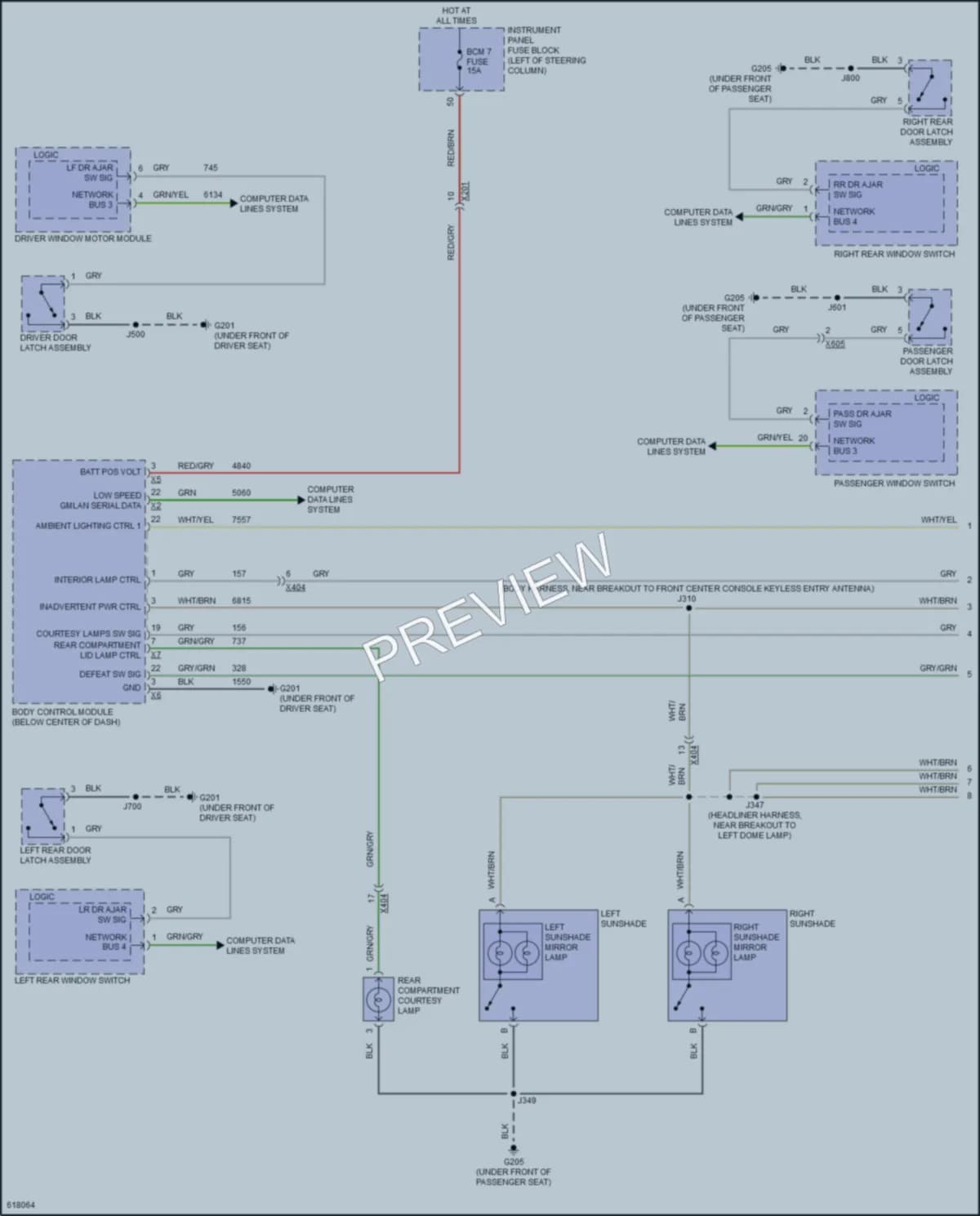 2018 GMC TerrainDenali Interior Lights wiring diagram preview
