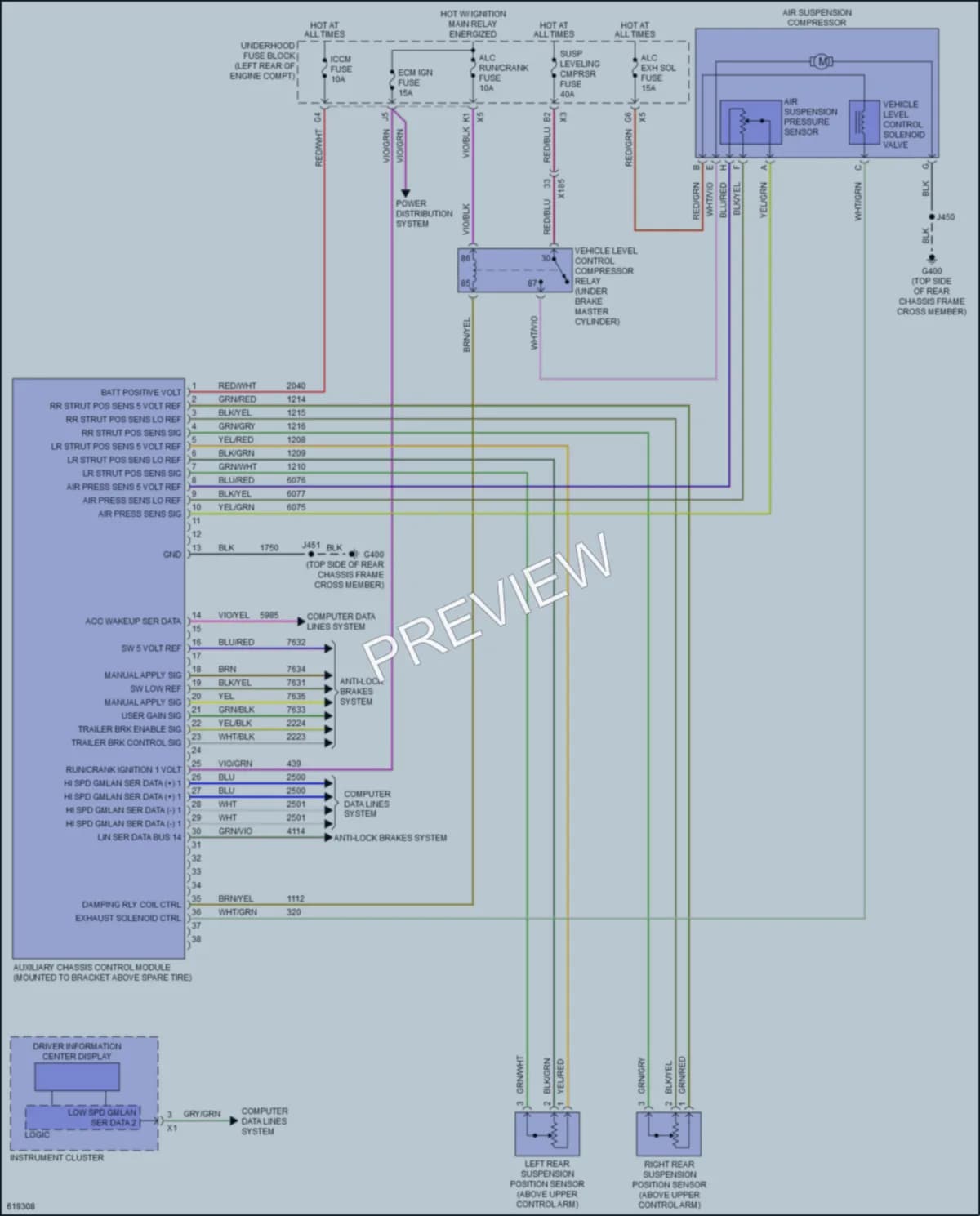 2018 GMC Yukon Electronic Suspension wiring diagram preview