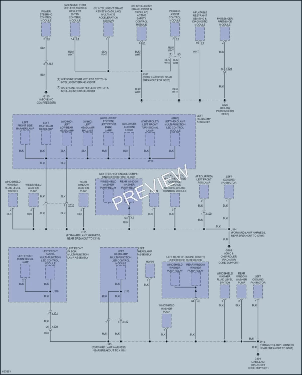 2018 GMC Yukon Ground Distribution wiring diagram preview