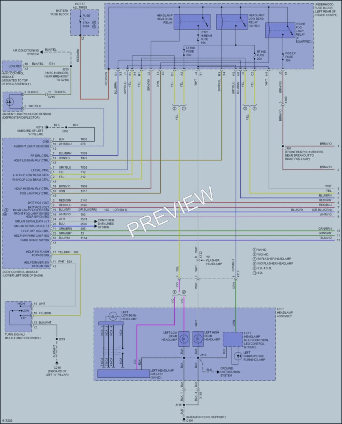 2018 GMC Yukon Headlights wiring diagram preview