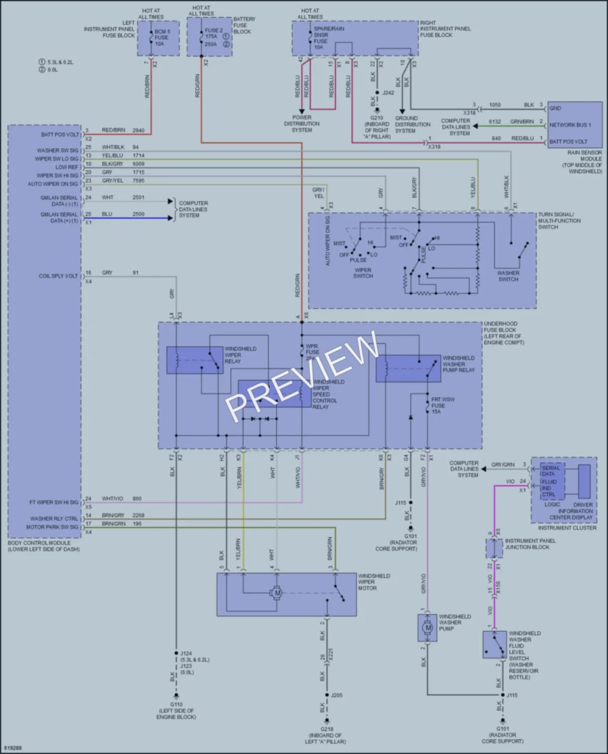 2018 GMC Yukon Wiper Washer wiring diagram preview