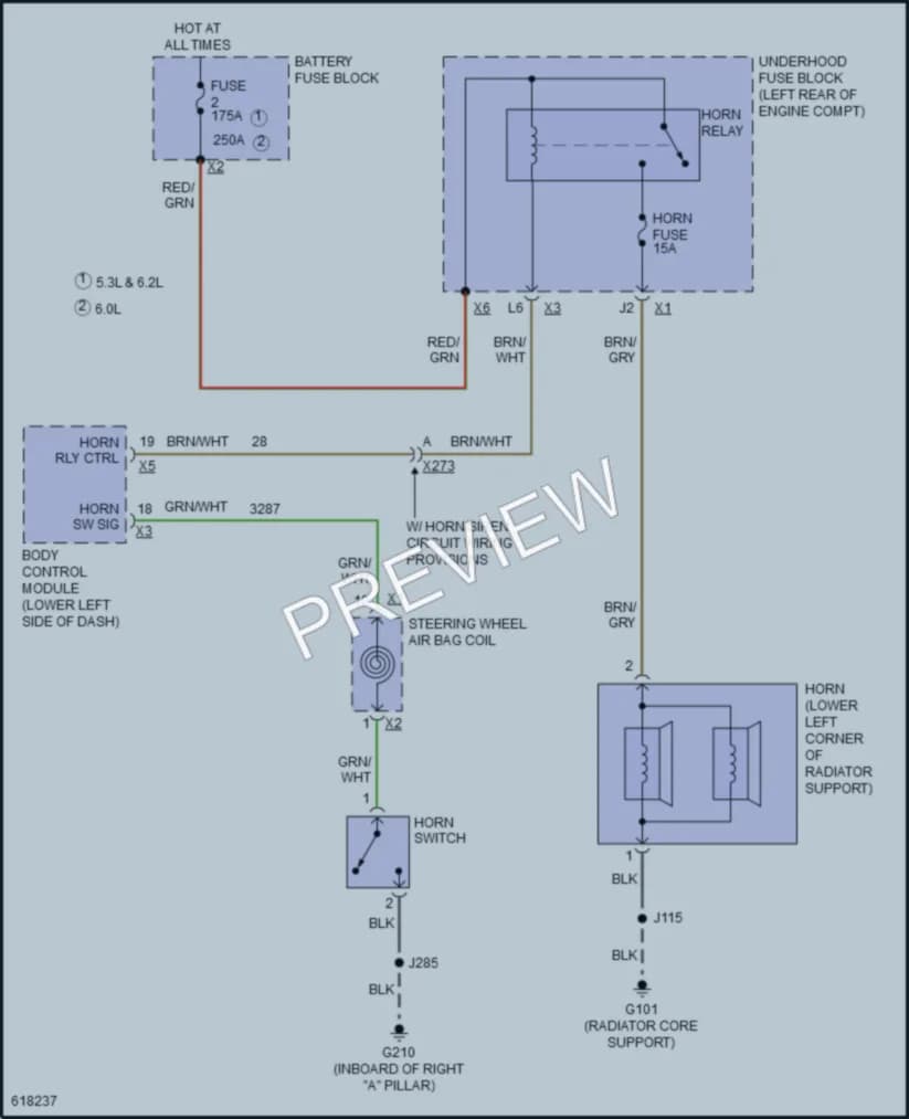 2018 GMC YukonXLDenali Horn wiring diagram preview