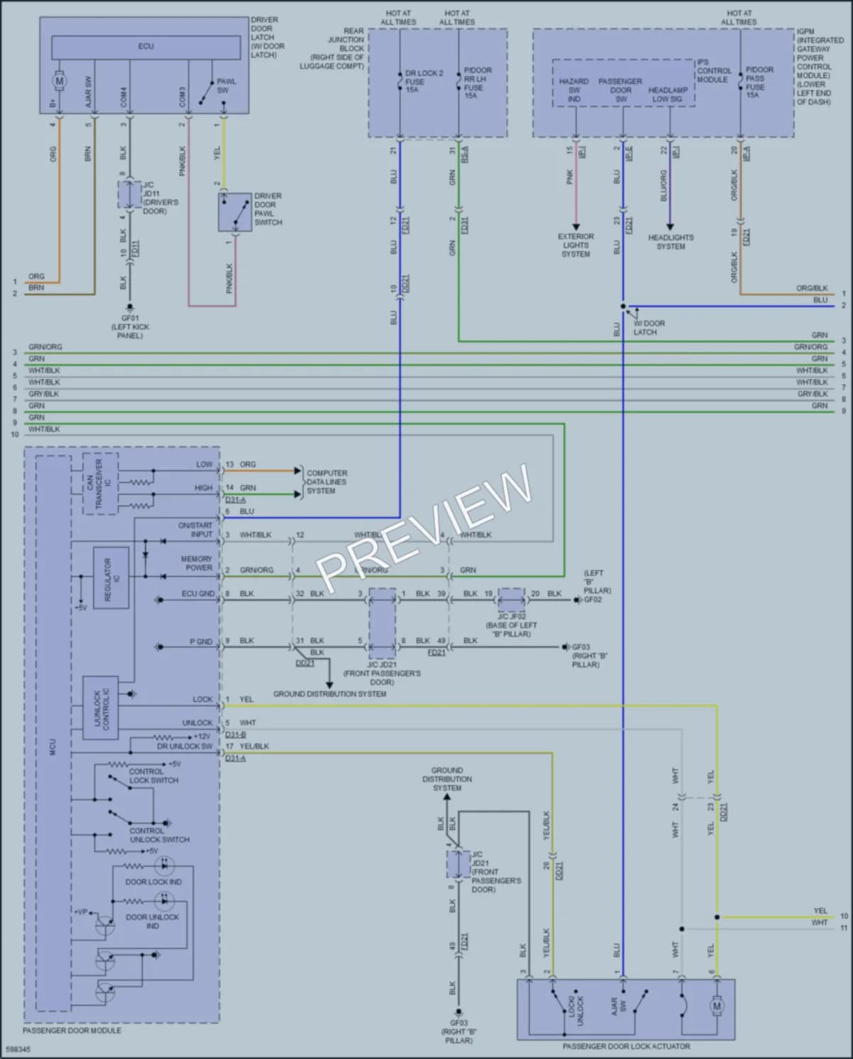2018 Genesis G80 Anti Theft wiring diagram preview