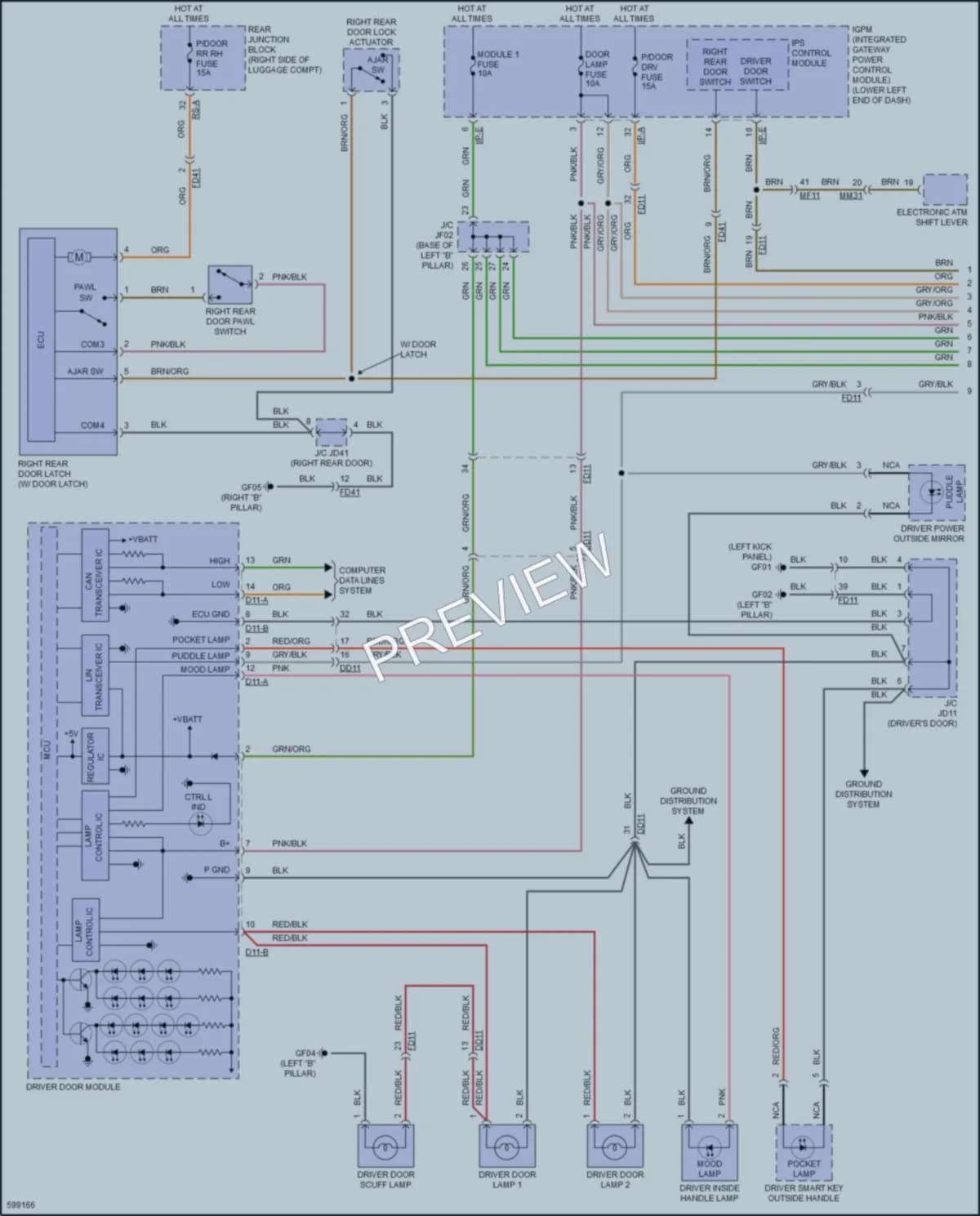 2018 Genesis G80 Interior Lights wiring diagram preview