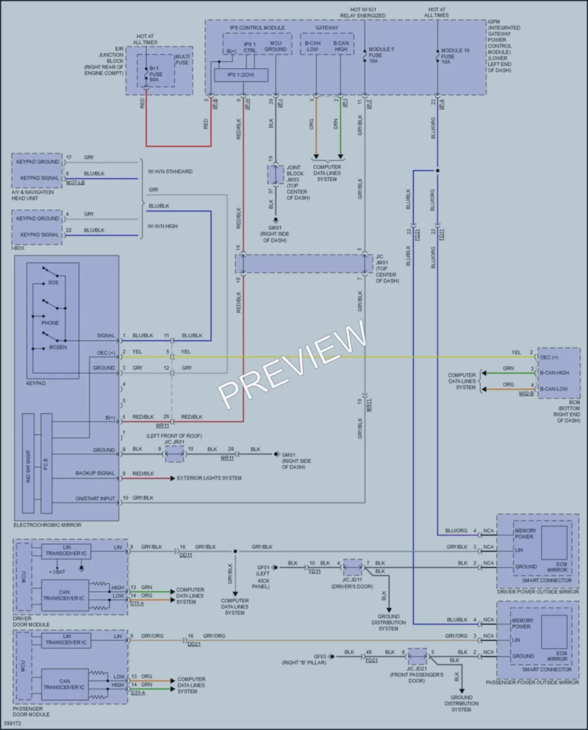 2018 Genesis G80 Power Mirrors wiring diagram preview