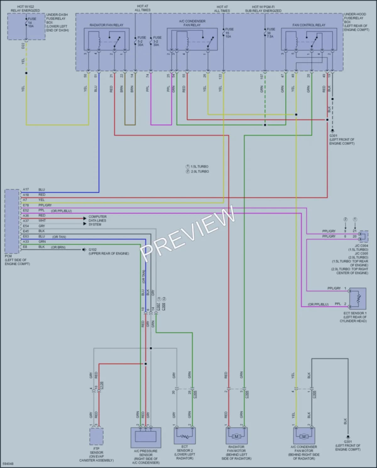 2018 Honda Accord Cooling Fan wiring diagram preview