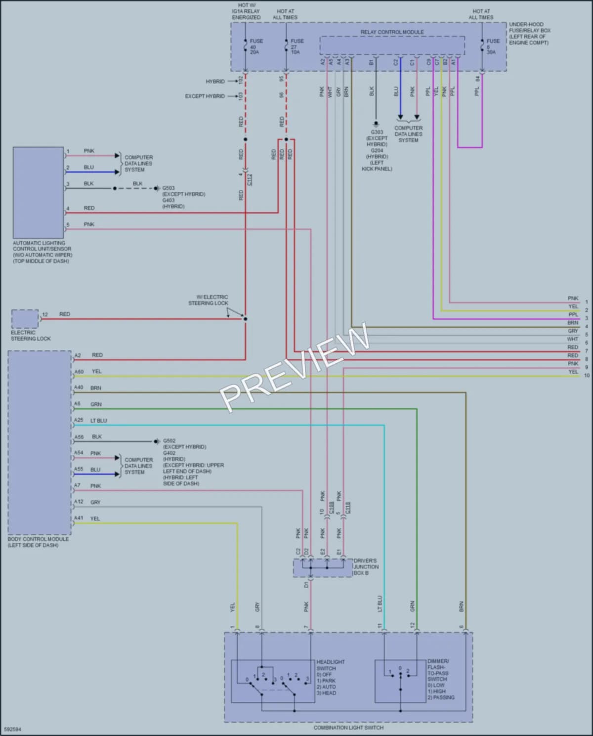 2018 Honda Accord Headlights wiring diagram preview