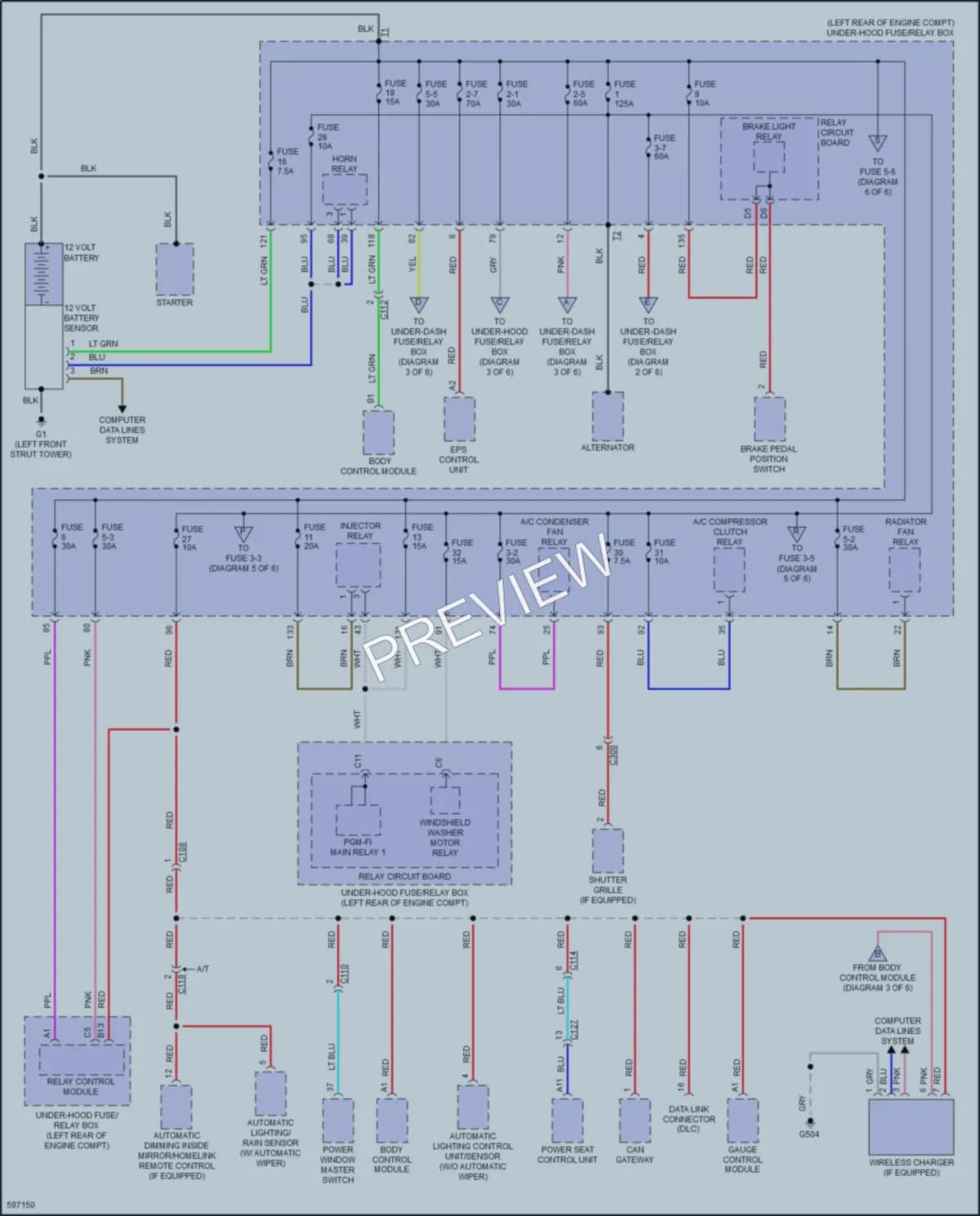 2018 Honda Accord Power Distribution wiring diagram preview