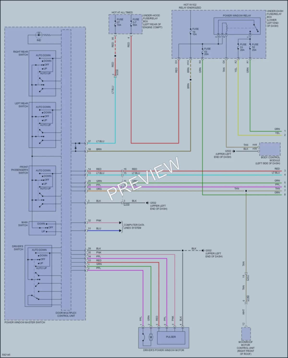 2018 Honda Accord Power Windows wiring diagram preview