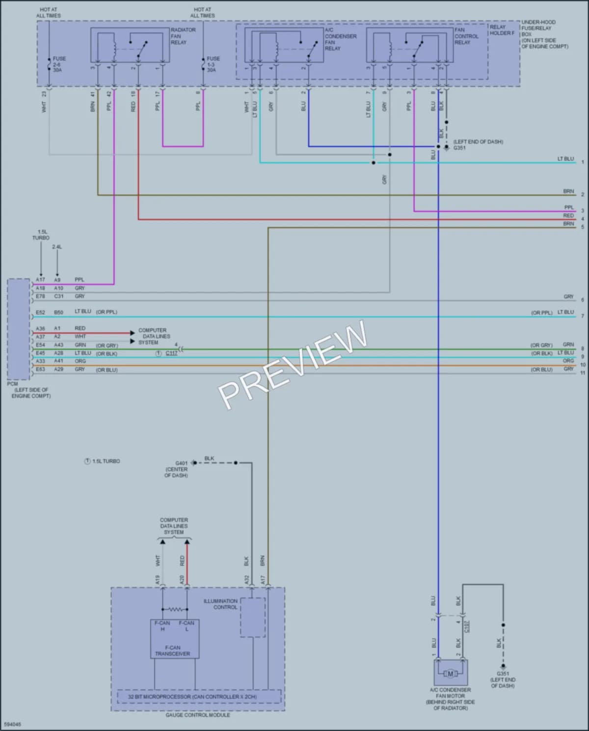 2018 Honda CRV Cooling Fan wiring diagram preview