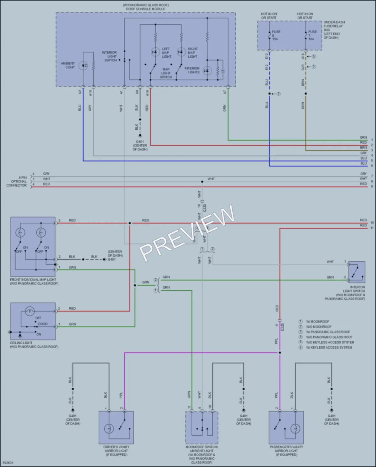 2018 Honda CRV Interior Lights wiring diagram preview