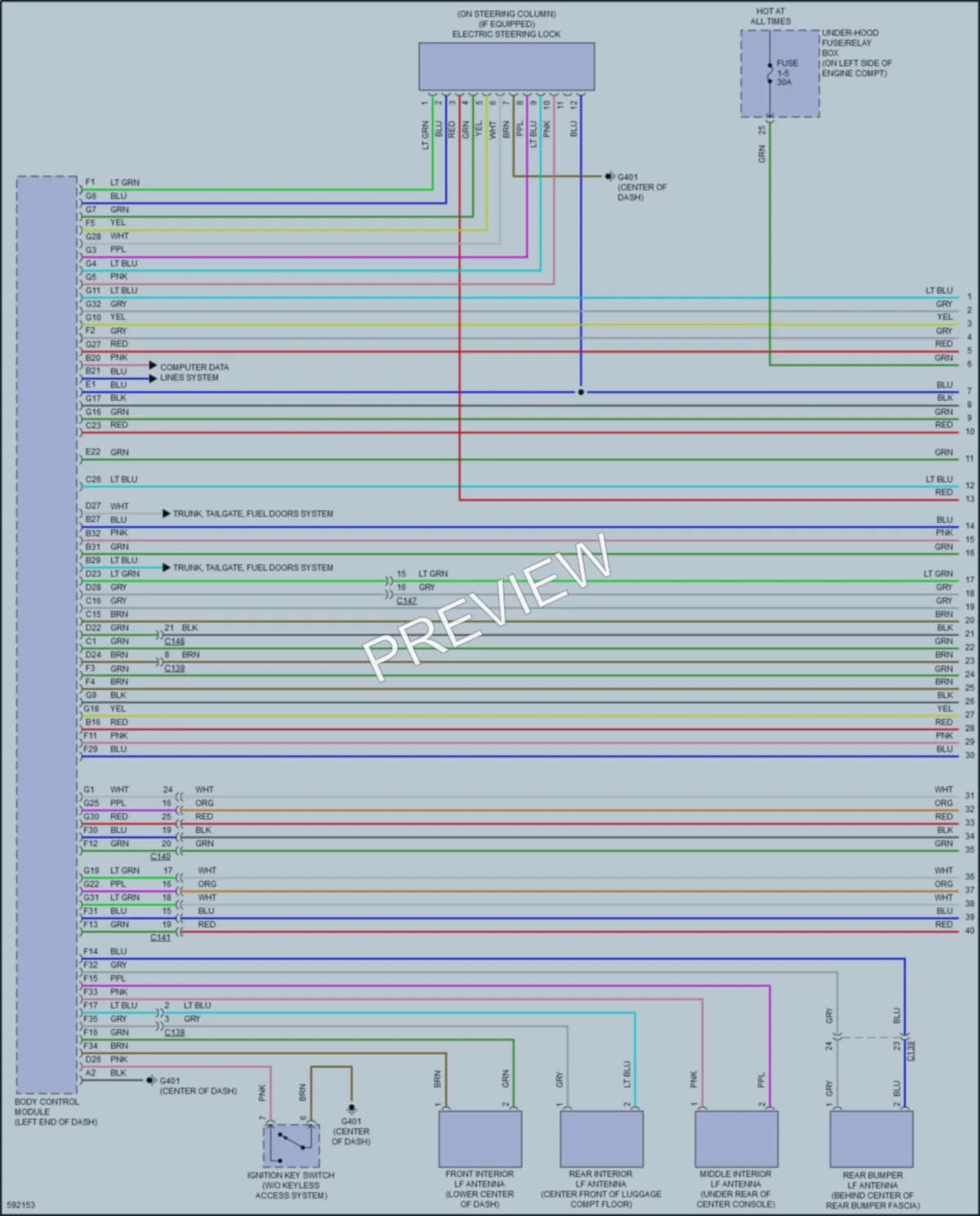 2018 Honda CRV Power Door Locks wiring diagram preview