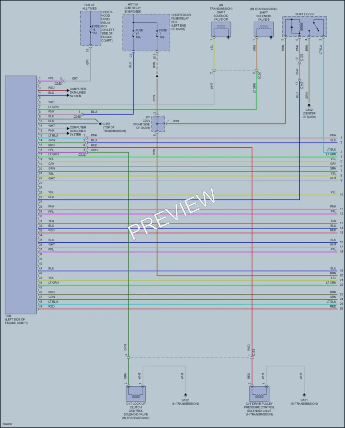 2018 Honda CRV Transmission wiring diagram preview