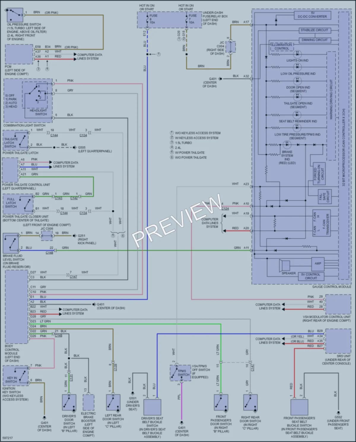 2018 Honda CRV Warning Systems wiring diagram preview