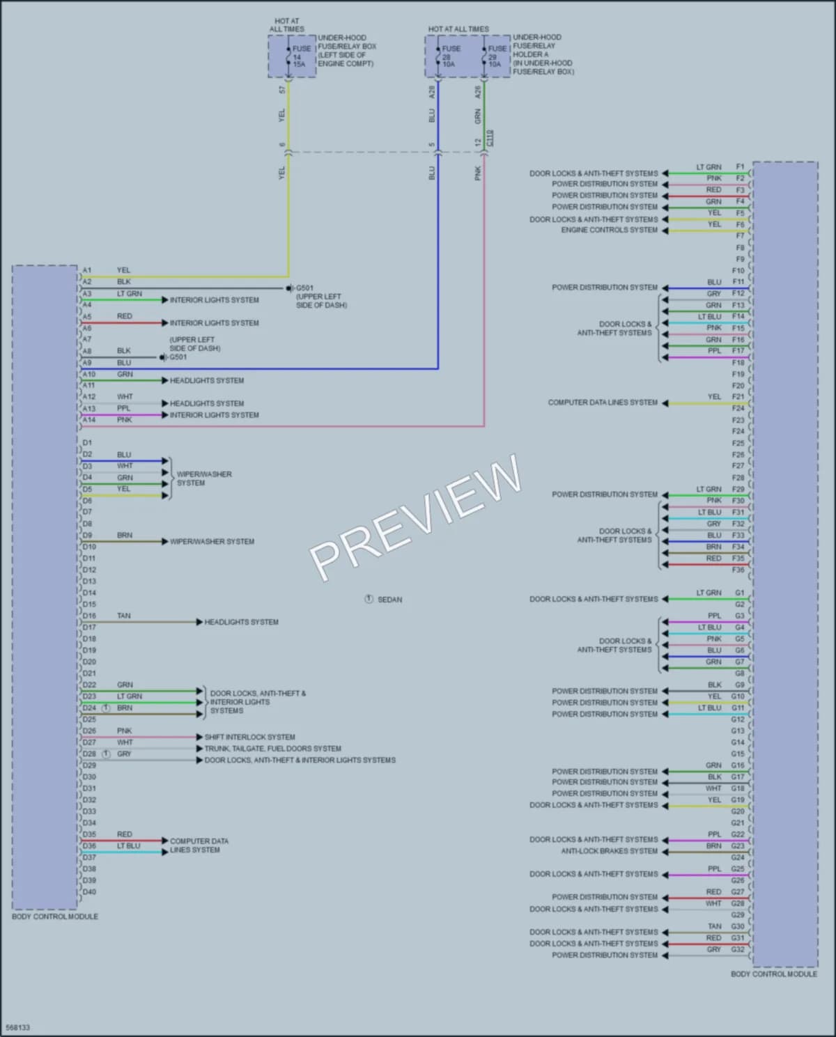 2018 Honda Civic Body Control Modules wiring diagram preview