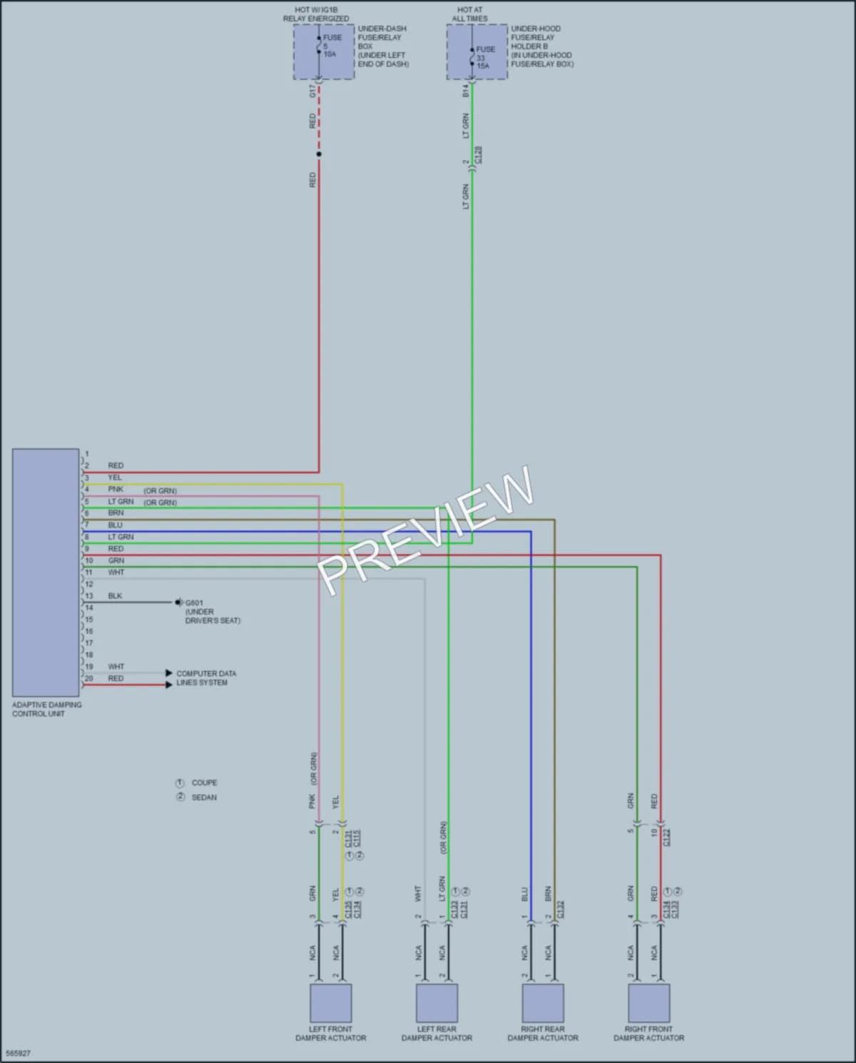 2018 Honda Civic Electronic Suspension wiring diagram preview