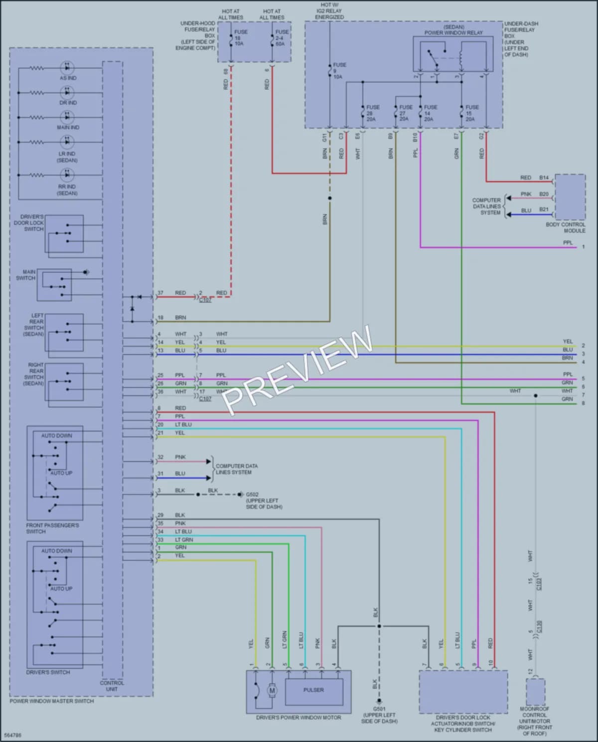 2018 Honda Civic Power Windows wiring diagram preview