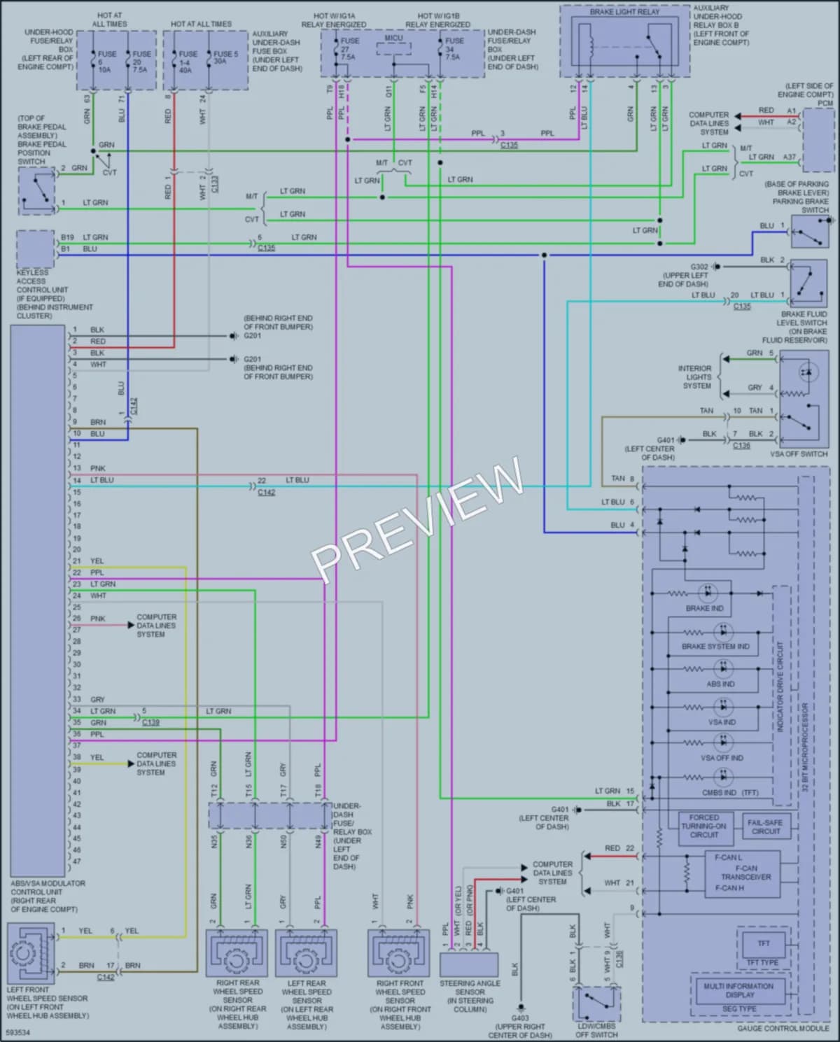 2018 Honda Fit Anti Lock Brakes wiring diagram preview