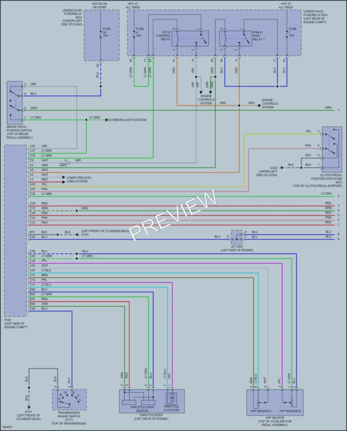 2018 Honda Fit Cruise Control wiring diagram preview