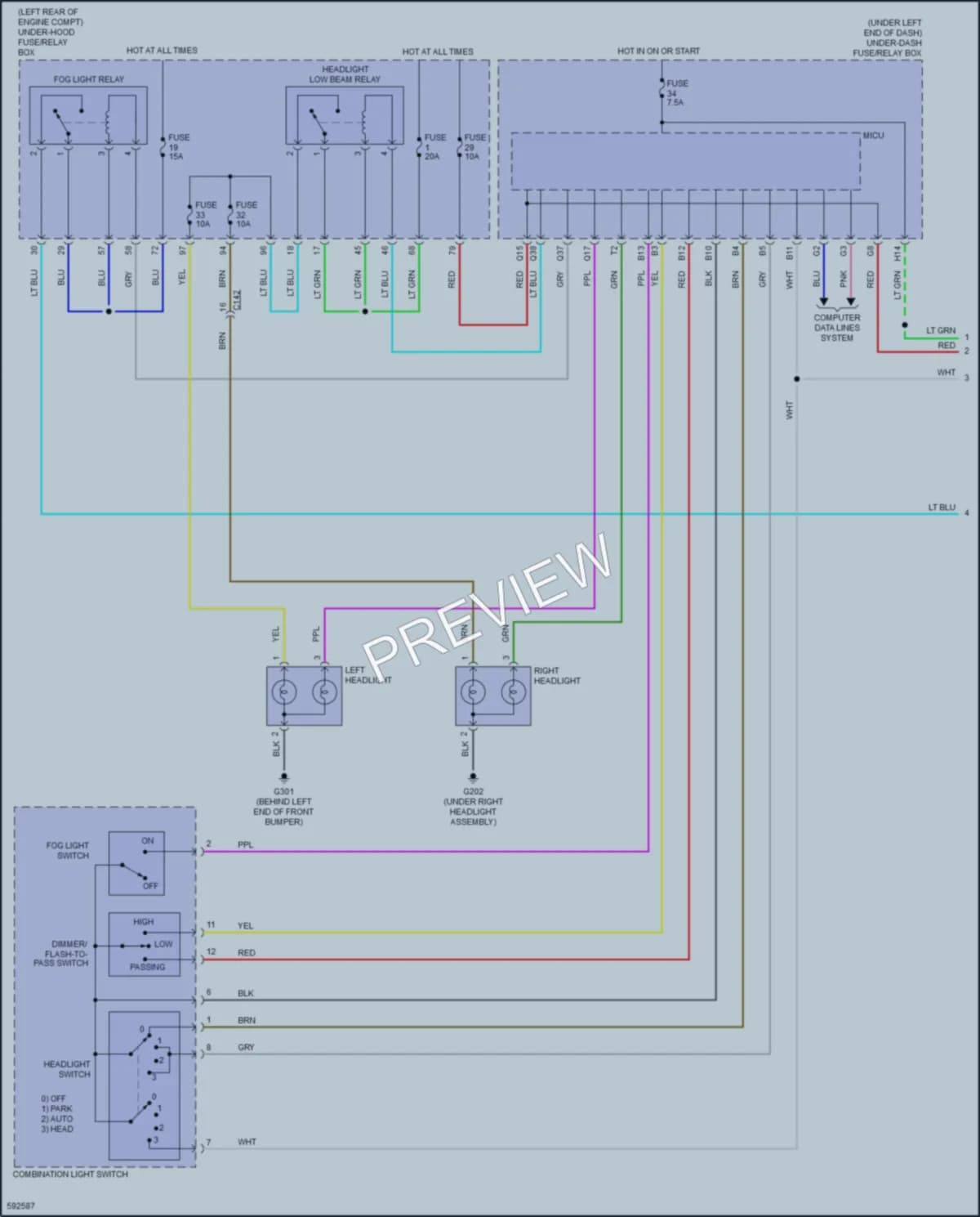 2018 Honda Fit Headlights wiring diagram preview