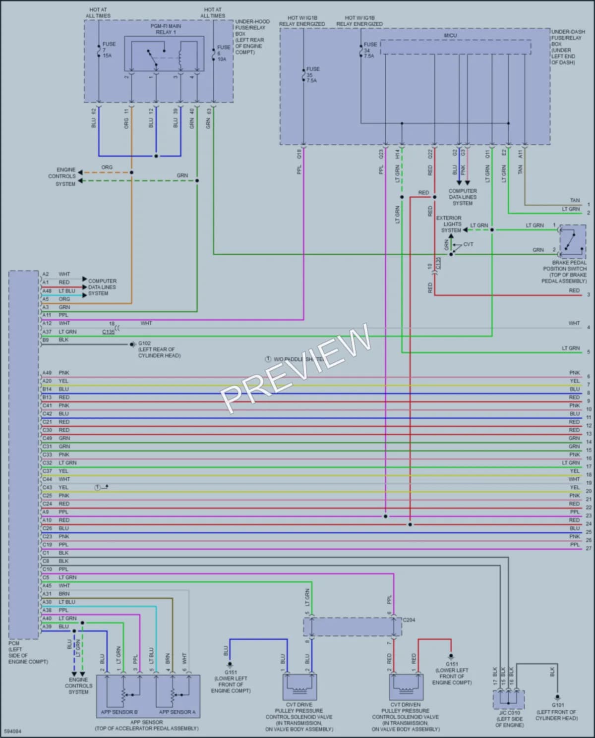 2018 Honda Fit Transmission wiring diagram preview
