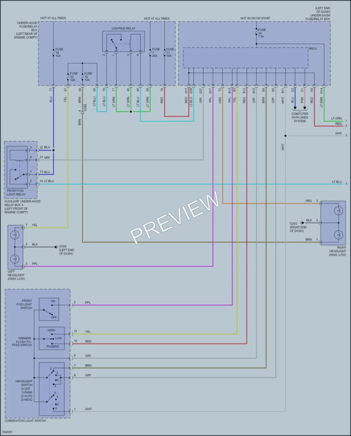 2018 Honda HRV Headlights wiring diagram preview