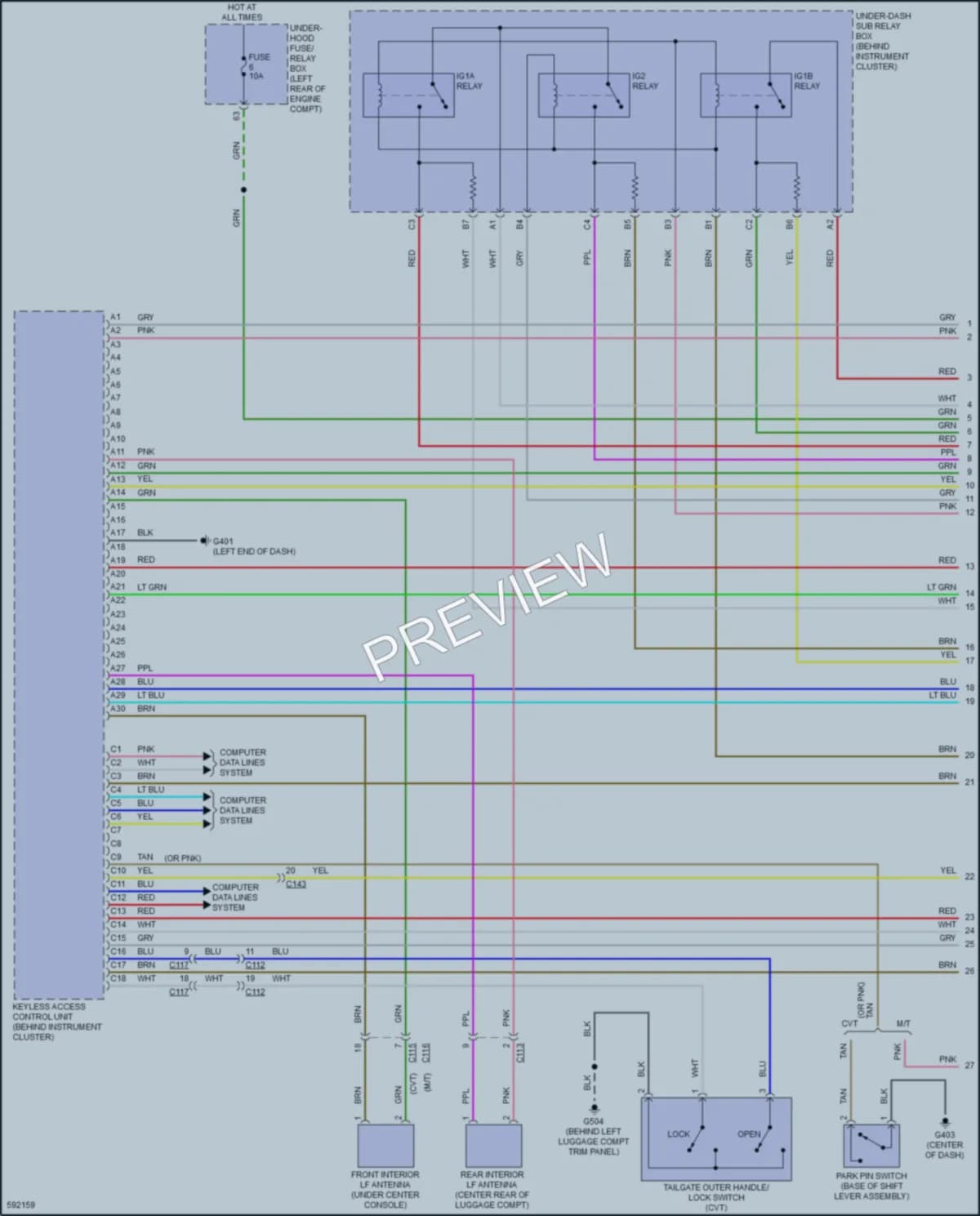 2018 Honda HRV Power Door Locks wiring diagram preview